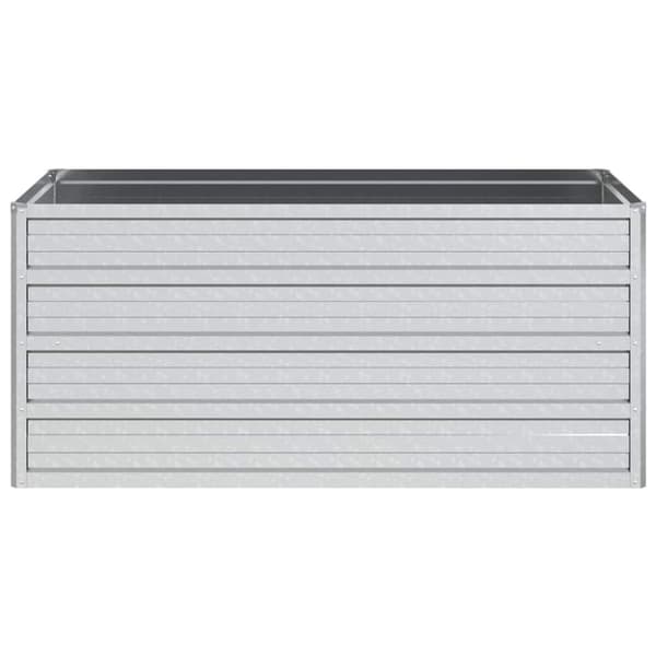 vidaXL Odlingslåda upphöjd galvaniserat stål 100x40x45 cm silver