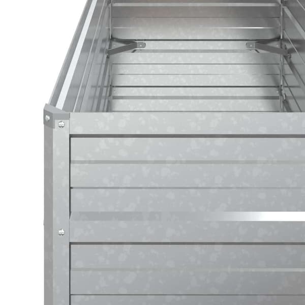 vidaXL Odlingslåda upphöjd galvaniserat stål 100x40x45 cm silver