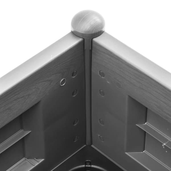 vidaXL Upphöjd odlingslåda PP stengrå 100x43x35 cm