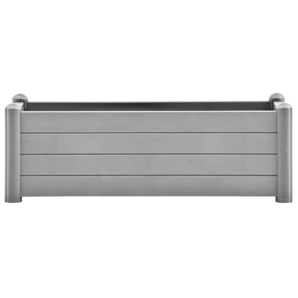 vidaXL Korotettu kukkalaatikko PP kivenharmaa 100x43x35 cm