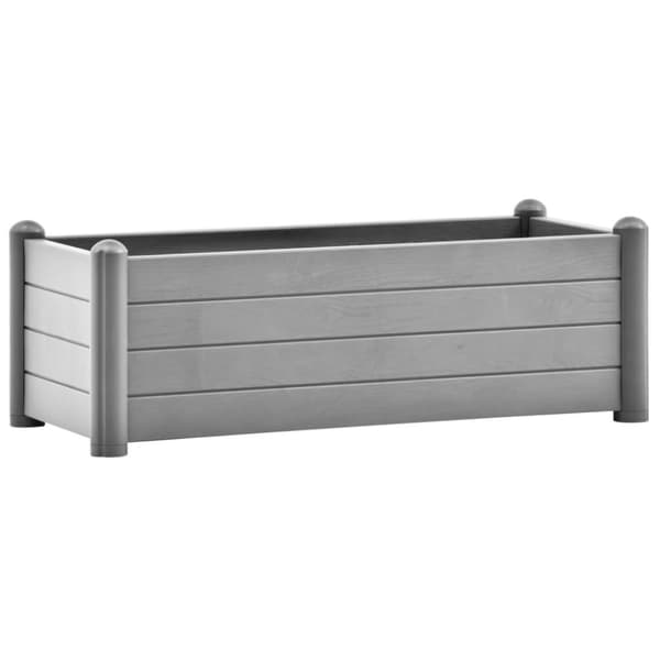 vidaXL Korotettu kukkalaatikko PP kivenharmaa 100x43x35 cm