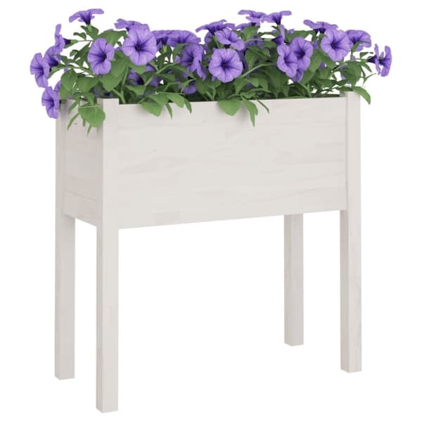 vidaXL Plantekasser 2 stk hvit 70x31x70 cm heltre furu