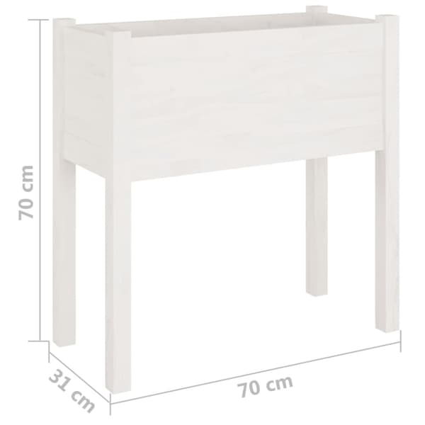 vidaXL Plantekasser 2 stk hvit 70x31x70 cm heltre furu