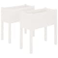 Miniatyrbilde 1 av 10: vidaXL Plantekasser 2 stk hvit 70x31x70 cm heltre furu