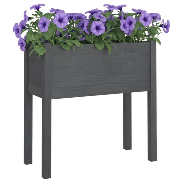 vidaXL Plantekasse grå 70x31x70 cm heltre furu