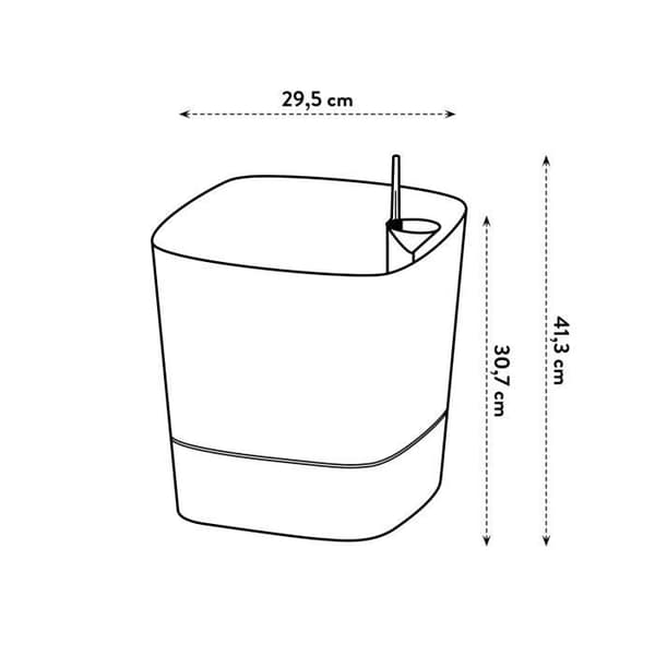 ELHO - Blomkruka - Greensense Aqua Care Square 30 - Lätt cement - Inomhus/utomhus - Ø 29,5 x H 30,2 cm