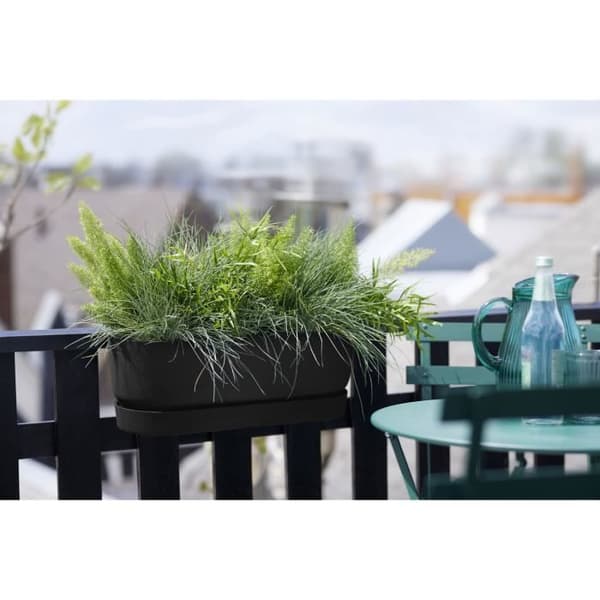 ELHO - Blomkruka - Greenville Easy Balcony 52 - Living Black - Balkong - L 21,2 x B 52 x H 19,4 cm