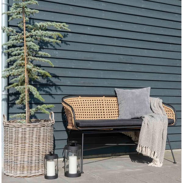 Carly kurve runde sett af 4 stk. i natur med grep.