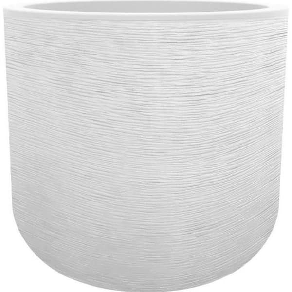 EDA PLASTIQUE - Rund kruka 40 cm Graphit'Up - 32,5 L - Kalkad vit