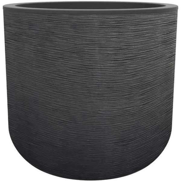 EDA PLASTIQUE - Graphit'Up 40 cm rund kruka - 32,5 L - Antracitgrå