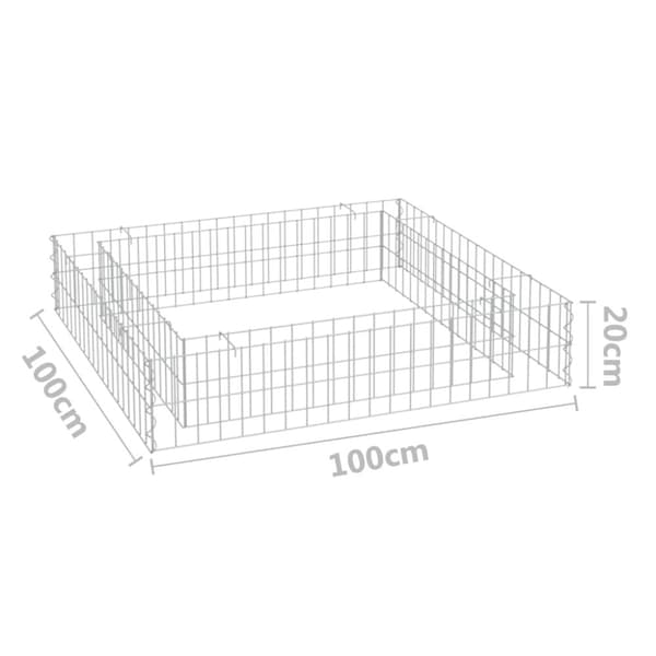 vidaXL Gabion høybed galvanisert stål 100x100x20 cm
