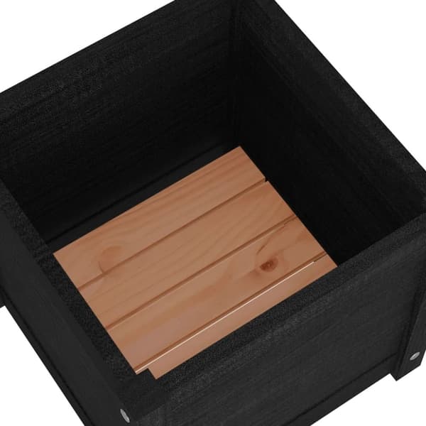 vidaXL plantekasse 40x40x40 cm massivt fyrretræ  sort