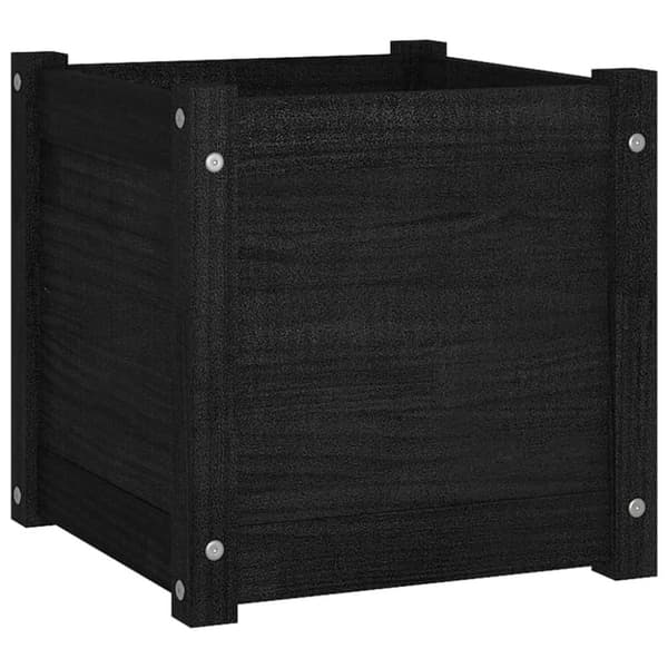 vidaXL plantekasse 40x40x40 cm massivt fyrretræ  sort