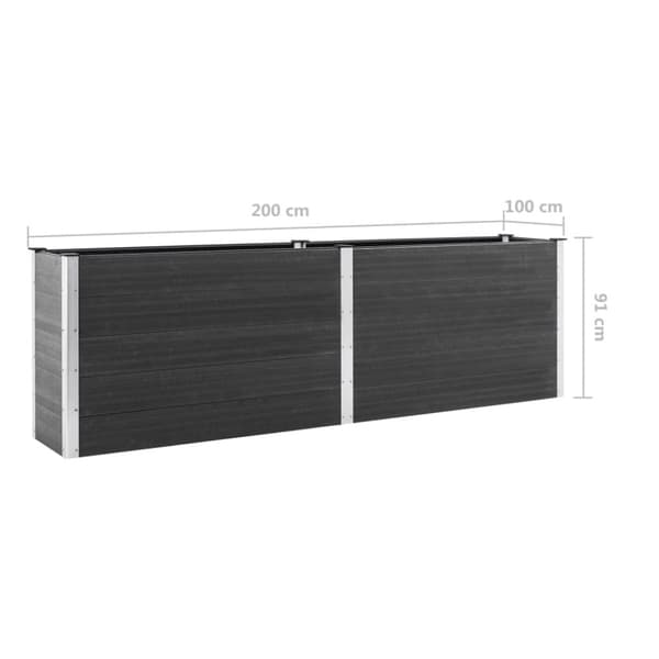 vidaXL højbed 200x100x91 cm WPC grå