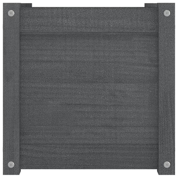 vidaXL Odlingslåda grå 40x40x40 cm massiv furu