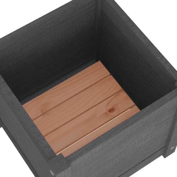 vidaXL Odlingslåda grå 40x40x40 cm massiv furu