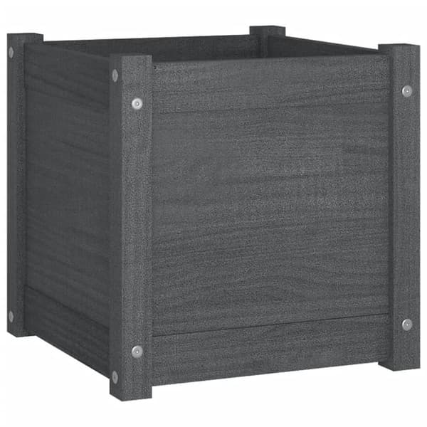 vidaXL Odlingslåda grå 40x40x40 cm massiv furu