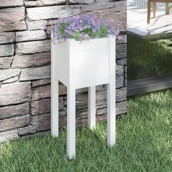 vidaXL plantekasse 31x31x70 cm massivt fyrretræ hvid