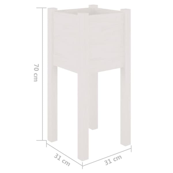 vidaXL plantekasse 31x31x70 cm massivt fyrretræ hvid