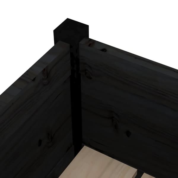 vidaXL plantekasse 31x31x70 cm massivt fyrretræ sort