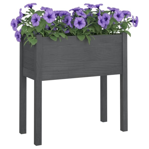vidaXL plantekasser 2 stk. 70x31x70 cm massivt fyrretræ grå