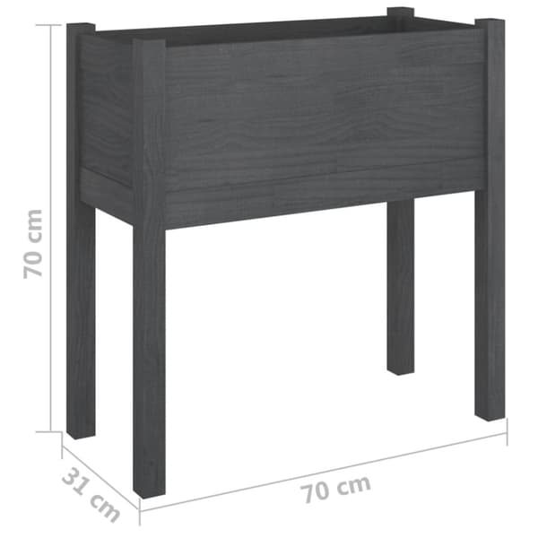 vidaXL plantekasser 2 stk. 70x31x70 cm massivt fyrretræ grå