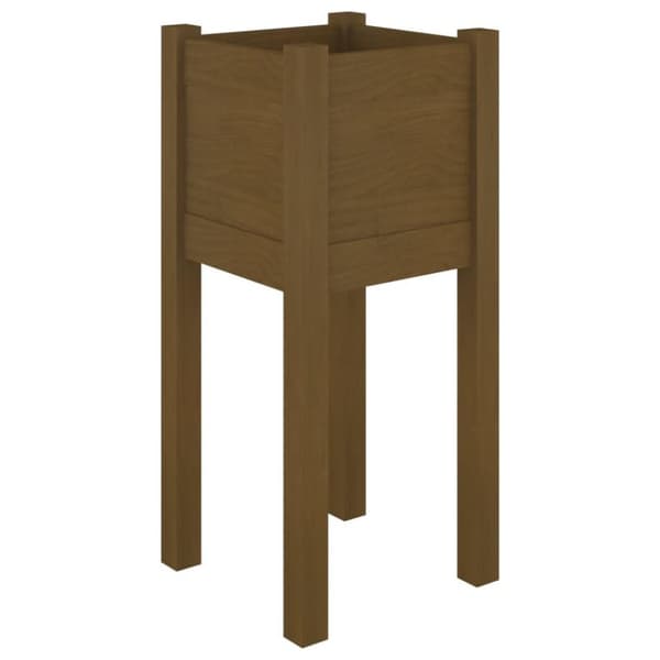 vidaXL Puutarhan kukkalaatikko hunajanruskea 31x31x70 cm täysi mänty