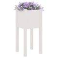 Miniatyrbilde 4 av 9: vidaXL Plantekasser 2 stk hvit 31x31x70 cm heltre furu