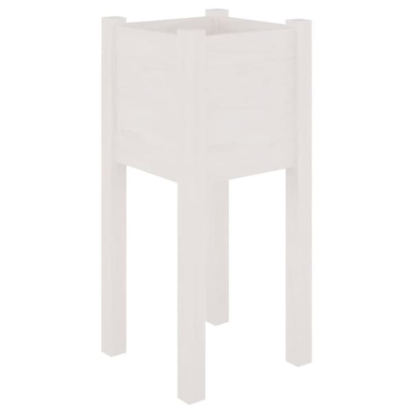 vidaXL Plantekasser 2 stk hvit 31x31x70 cm heltre furu
