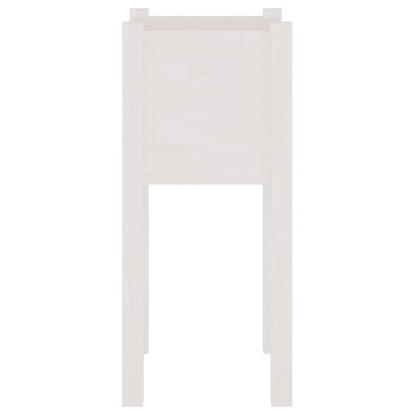 vidaXL Plantekasser 2 stk hvit 31x31x70 cm heltre furu