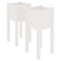 Miniatyrbilde 1 av 9: vidaXL Plantekasser 2 stk hvit 31x31x70 cm heltre furu
