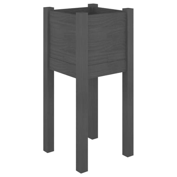 vidaXL Plantekasse grå 31x31x70 cm heltre furu
