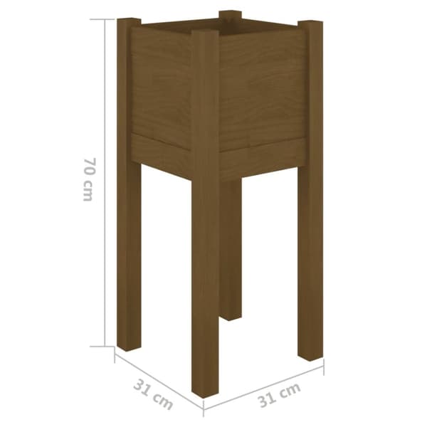 vidaXL Odlingslådor 2 st honungsbrun 31x31x70 cm massiv furu