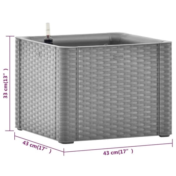 vidaXL højbed med automatisk vandingssystem 43x43x33 cm grå