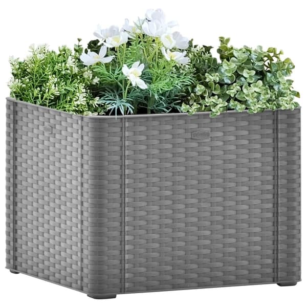 vidaXL højbed med automatisk vandingssystem 43x43x33 cm grå