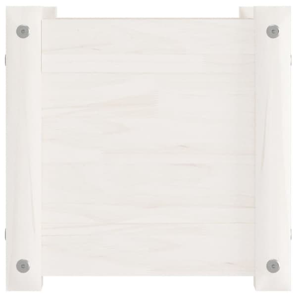 vidaXL Plantekasser 2 stk hvit 31x31x31 cm heltre furu
