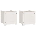 Miniatyrbilde 2 av 10: vidaXL Plantekasser 2 stk hvit 31x31x31 cm heltre furu