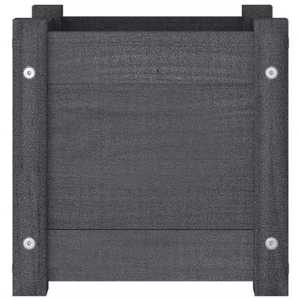 vidaXL Plantekasser 2 stk grå 31x31x31 cm heltre furu