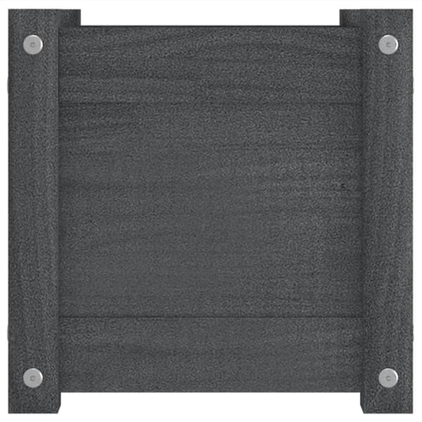 vidaXL Plantekasser 2 stk grå 31x31x31 cm heltre furu