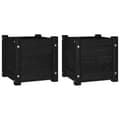 Miniatyrbilde 1 av 10: vidaXL Plantekasser 2 stk svart 31x31x31 cm heltre furu
