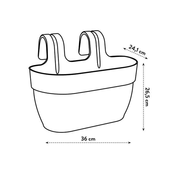 ELHO - Blomkruka - Vibia Campana Easy Hanger Medium - Antracit - Utebalkong - L 24,1 x B 36 x H 26,5 cm