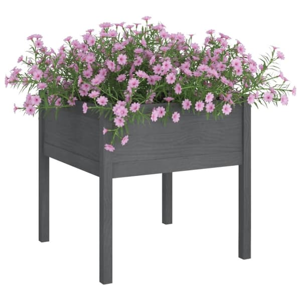 vidaXL plantekasse 70x70x70 cm massivt fyrretræ grå