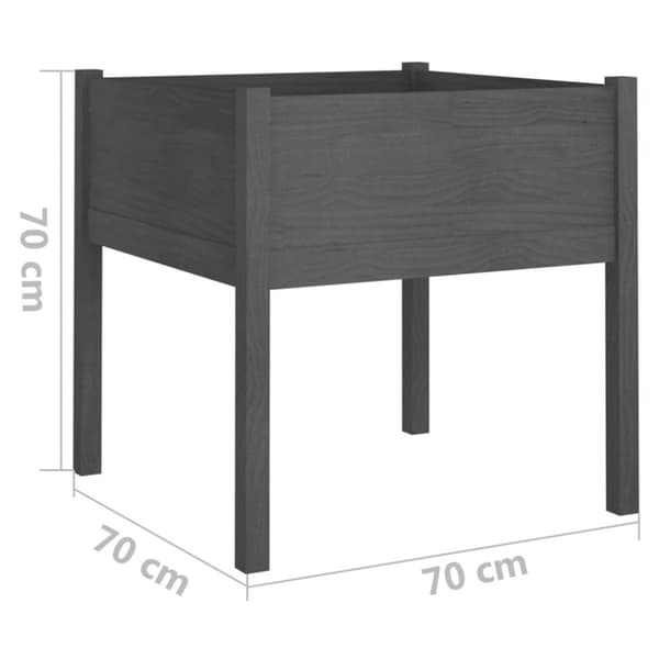 vidaXL plantekasse 70x70x70 cm massivt fyrretræ grå