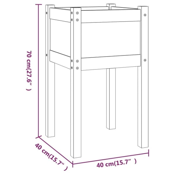 vidaXL plantekasse 40x40x70 cm massivt fyrretræ