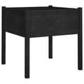 Miniatyrbilde 1 av 8: vidaXL Plantekasse svart 70x70x70 cm heltre furu