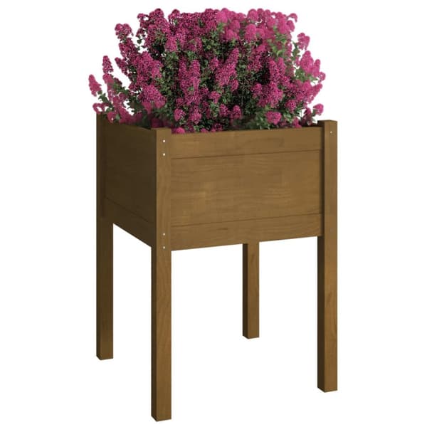 vidaXL plantekasse 50x50x70 cm massivt fyrretræ gyldenbrun