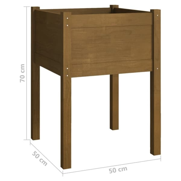 vidaXL plantekasse 50x50x70 cm massivt fyrretræ gyldenbrun
