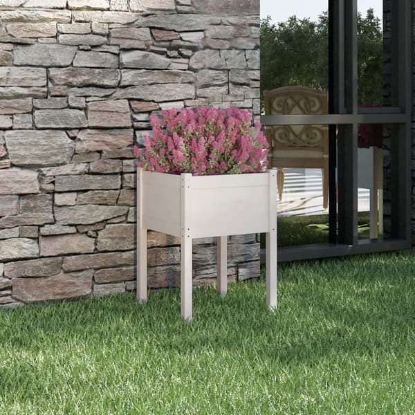 vidaXL plantekasse 50x50x70 cm massivt fyrretræ hvid