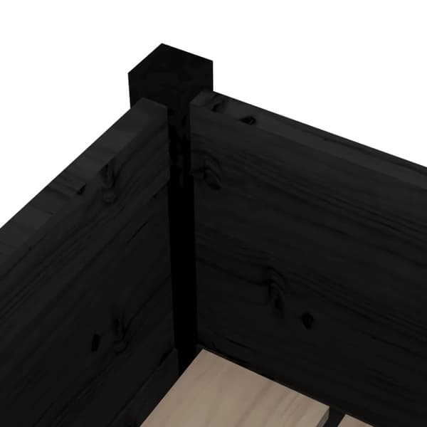 vidaXL plantekasse 70x70x70 cm massivt fyrretræ sort