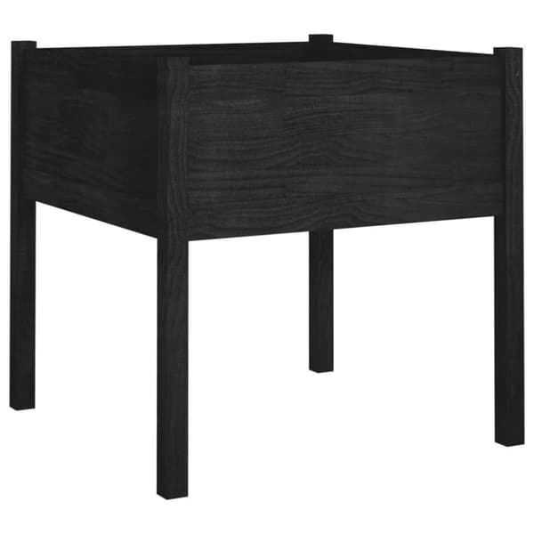 vidaXL plantekasse 70x70x70 cm massivt fyrretræ sort